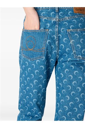 Jeans in denim di cotone blu denim MARINE SERRE | WPA128BCDEN0002BL05